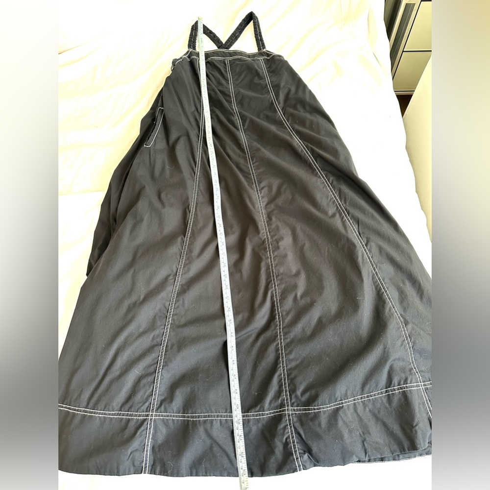 Free People Black Maxi Dress with White Stitching & Open Back - Picture 10 of 10